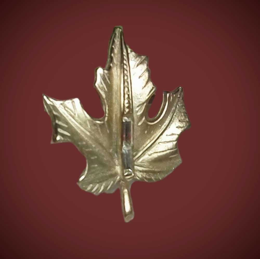 Gold Maple leaf with Crystal Baguette Stone Brooch & Earrings Choice